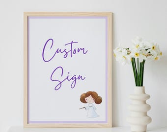 Princess Leia Birthday Custom Sign, Leia Star Wars Party Editable sign, Minimalist Boho Printable Digital Template | INSTANT DOWNLOAD | 261