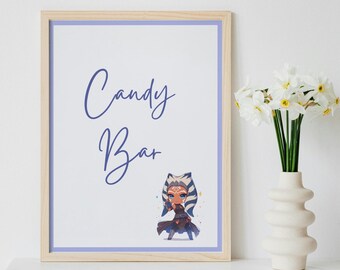 Ahsoka Star Wars Birthday Sign, Jedi Party Decor (Digital Download)