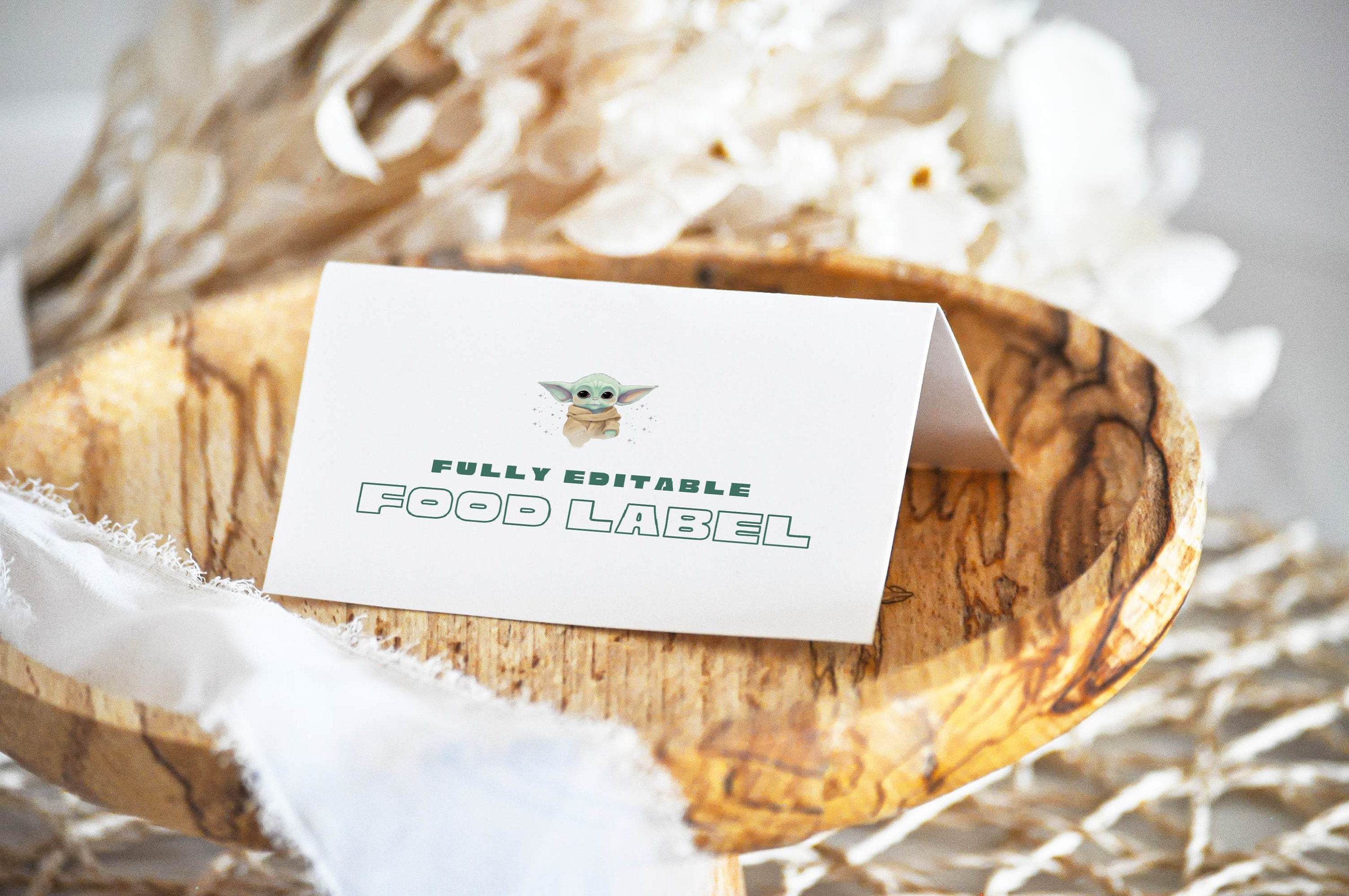 Baby Yoda Birthday Food Label Grogu the Child Party Place - Etsy