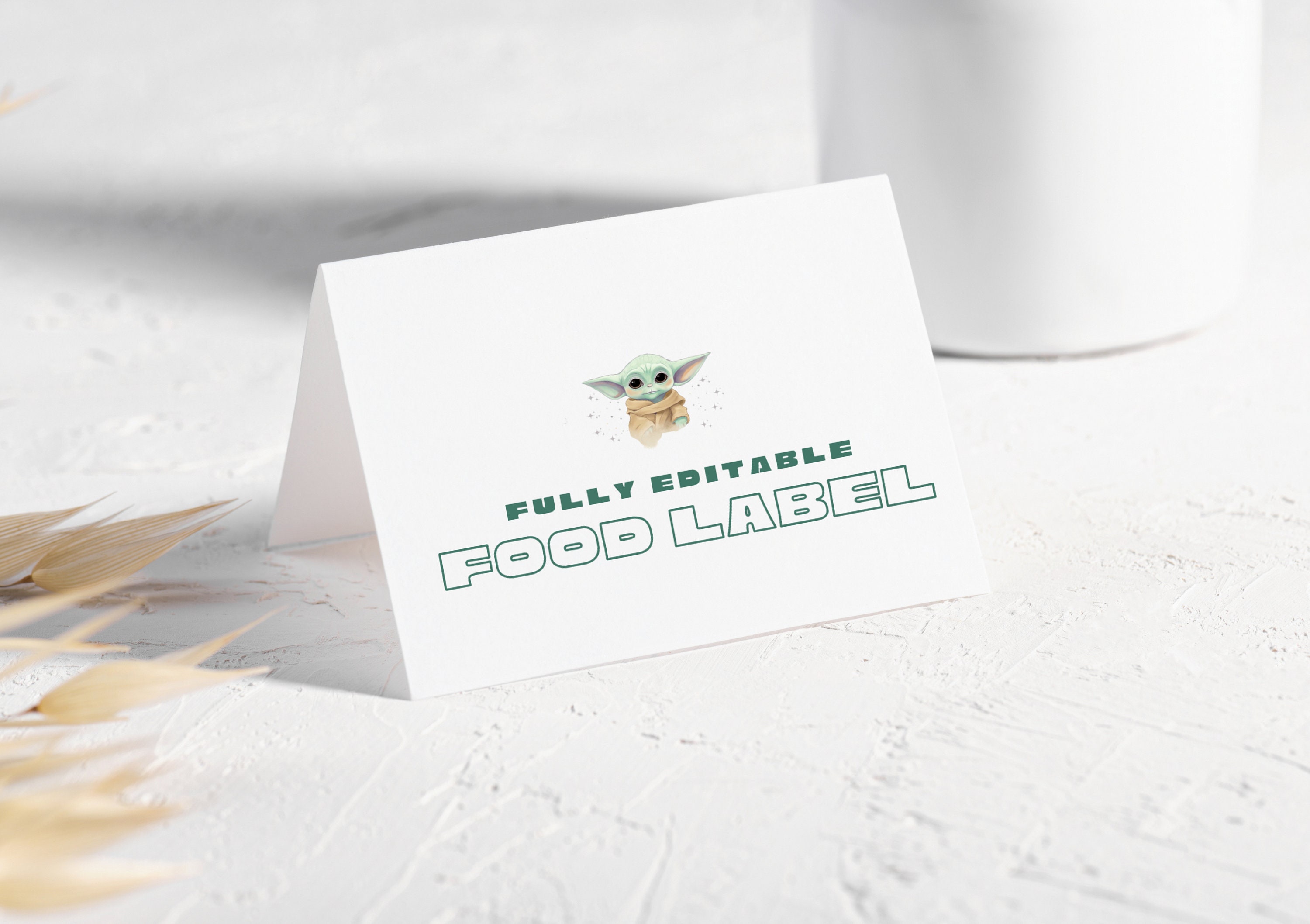 Baby Yoda Birthday Food Label Grogu the Child Party Place - Etsy