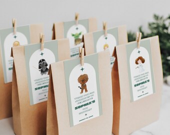 Editable Star Wars Favor Tags | Jedi Birthday Printable (2x3.5")