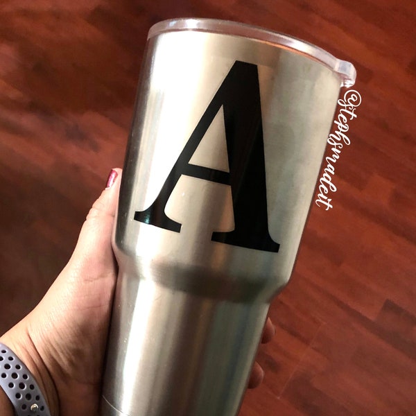 Single Letter Initial Decal | Personalized Monogram Label | Custom Monogram Sticker | Holographic, Leopard, Serape | DIY Mug Wine Yeti Gift