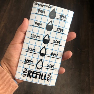 Water Intake Tracker | Water Bottle Tracker | Motivational Fitness Decal