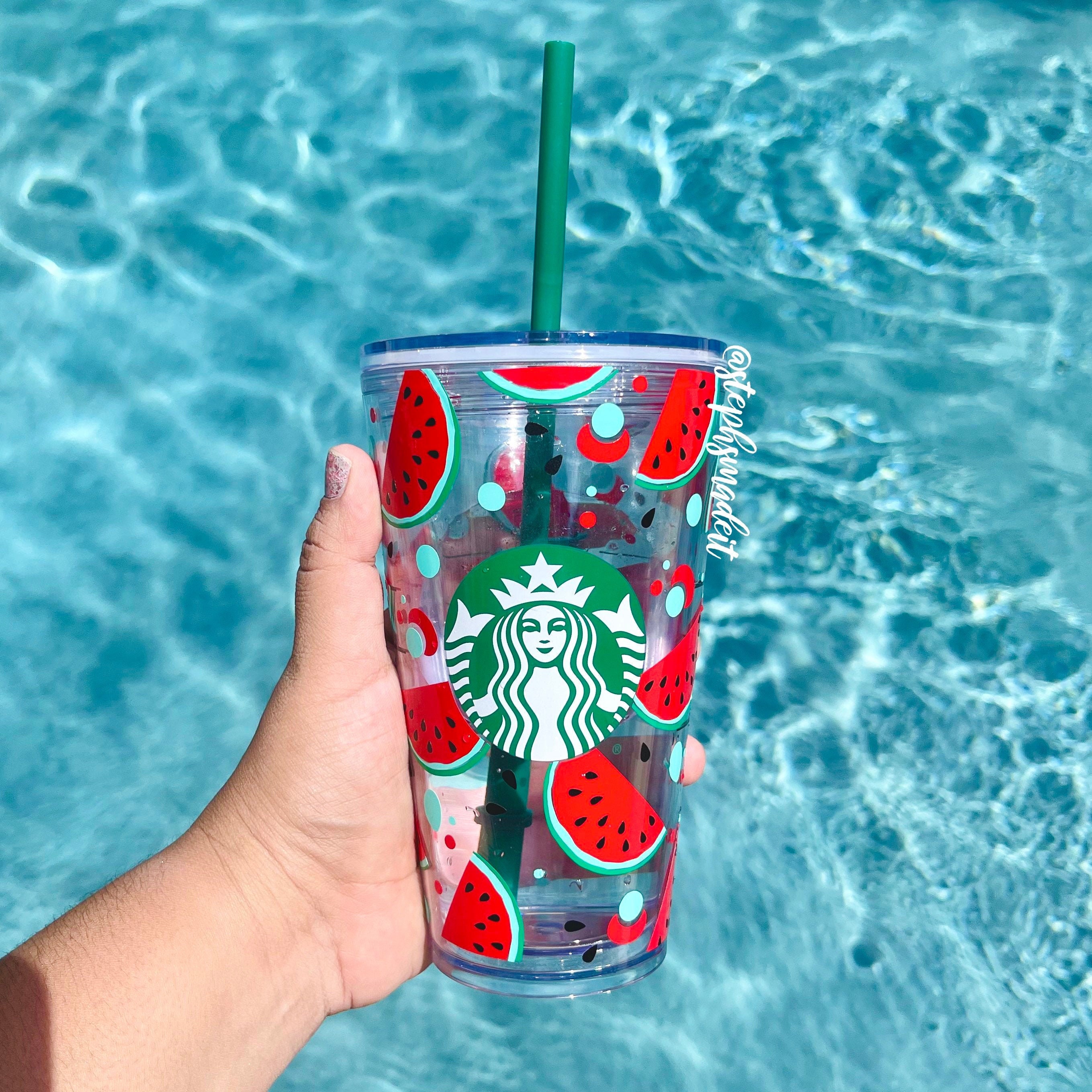 Watermelon Summer Print Starbucks Tumbler Etsy