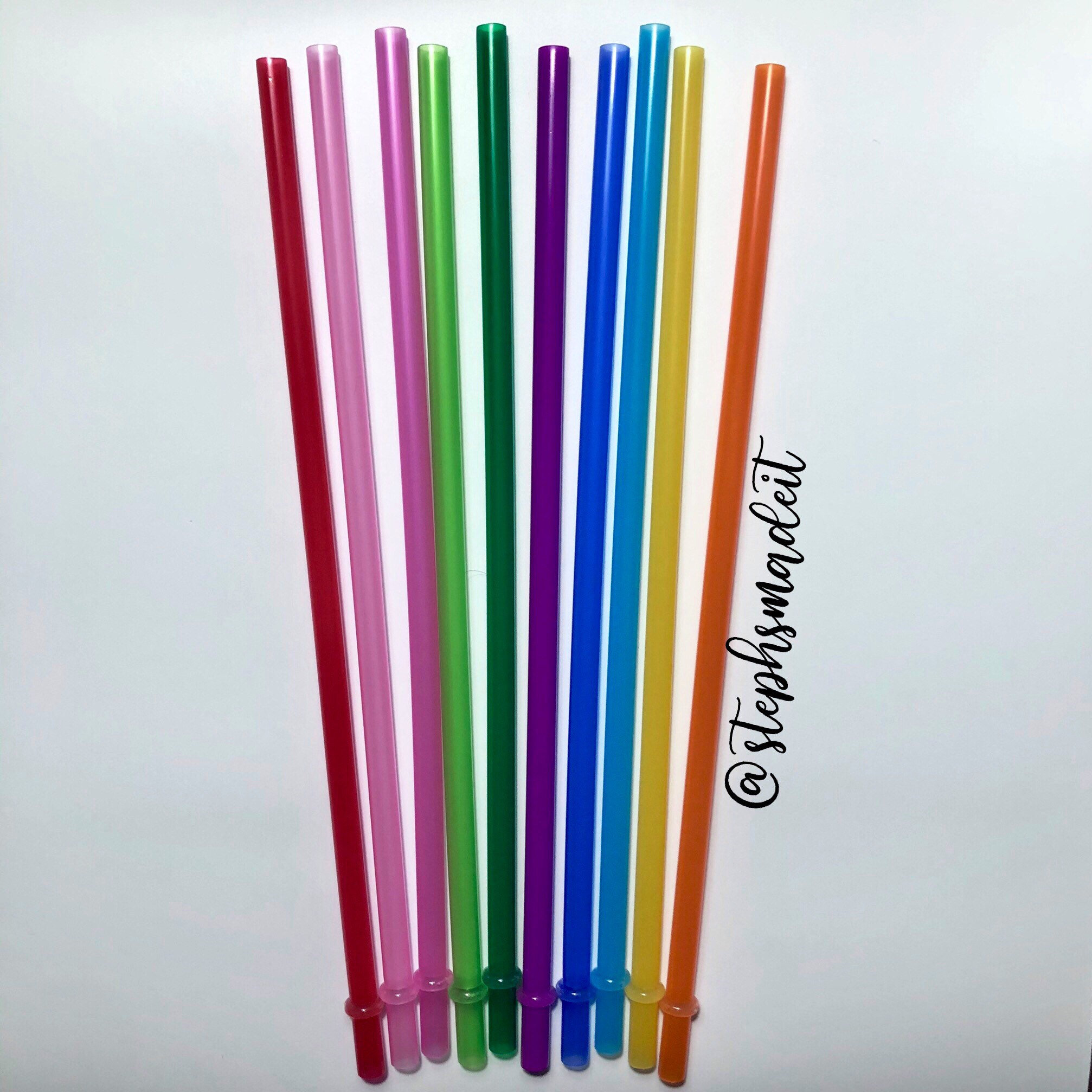 Iconikal 7.5 Inch Flexible Plastic Straws Neon Colors 300 Count 