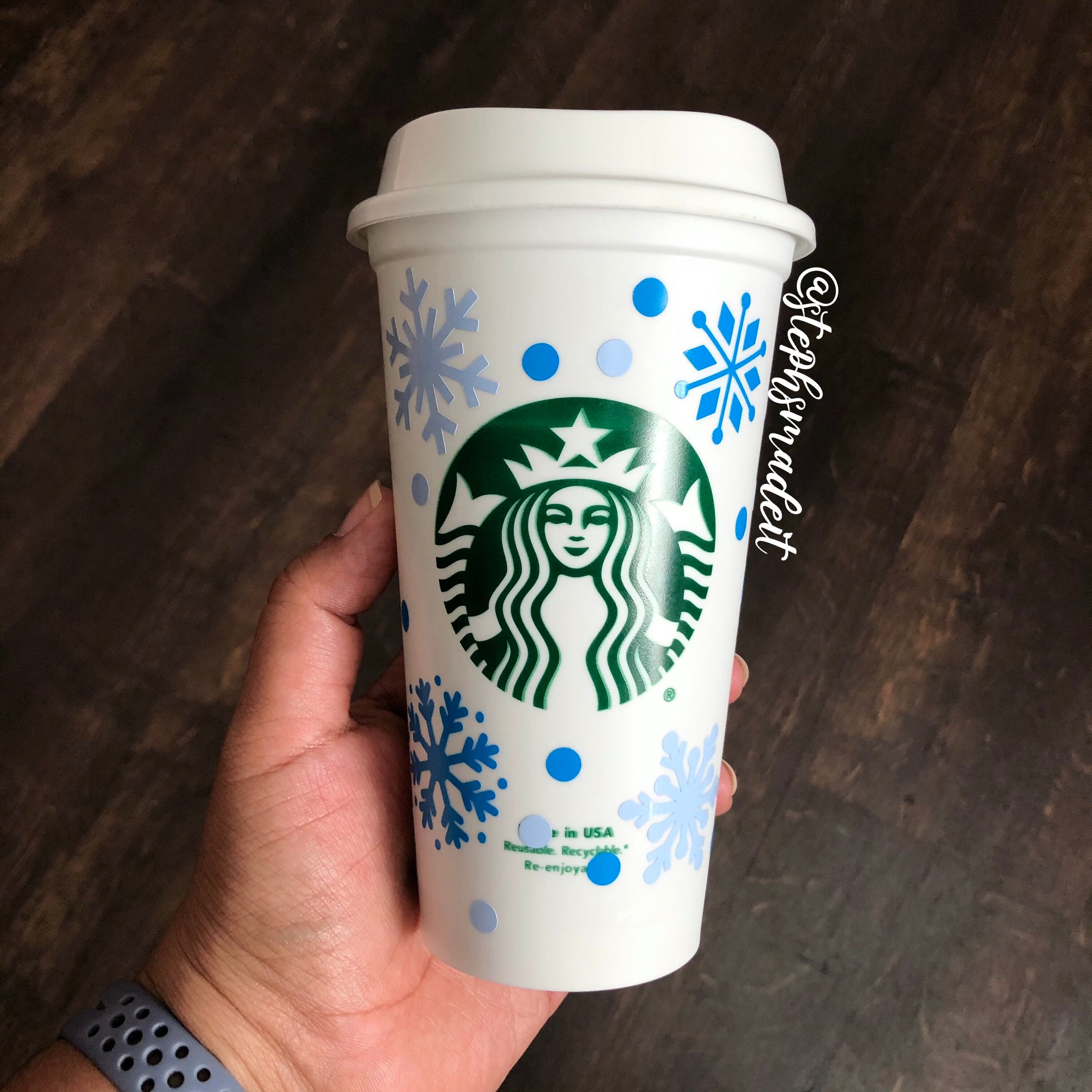 Snowflake Starbucks Cup Personalized Winter Starbucks Etsy