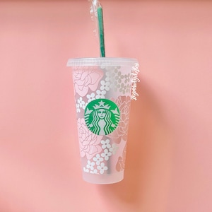 Peony Starbucks Tumbler • Custom Cold Venti Cup • Personalized Grande Starbucks Mug