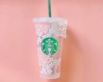 Peony Starbucks Tumbler • Custom Cold Venti Cup • Personalized Grande Starbucks Mug