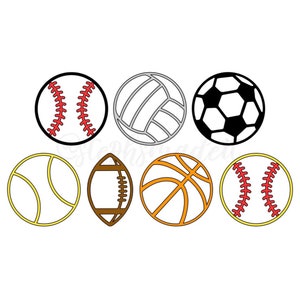 Sports Ball Outline Decal- School Team Spirit Sticker - Basketball, Soccer, Tennis, Baseball, Softball, Football, Volleyball