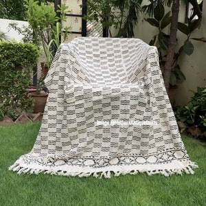 Cotton Throw, Bohemian Mud Cloth Throw, Hand woven Beach Blanket, Cotton Sofa Throw for Living Room, Turkish Bedspread, Sofa Couch Coverlet