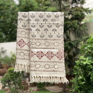 Cotton Throw, Bohemian Mud Cloth Throw, Hand woven Beach Blanket, Cotton Sofa Throw for Living Room, Turkish Bedspread, Sofa Couch Coverlet