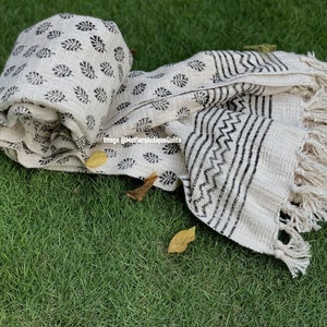 Cotton Throw, Bohemian Mud Cloth Throw, Hand woven Beach Blanket, Cotton Sofa Throw for Living Room, Turkish Bedspread, Sofa Couch Coverlet