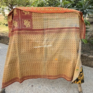 Reversible Kantha Quilt Antique Vintage Kantha Throw Hand stitched Quilt Boho Cotton Quilt Indian Ralli Quilt Handmade Kantha Sofa Bedspread image 4