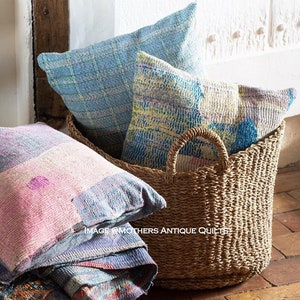 6pcs Set 18x18 Inches Vintage Kantha Cushion Cover Antique Cushion Cover Patchwork Cushion Cover Traditional Cover Handmade Quilt Cushion