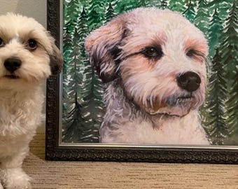 Original Painting Not AI Print, Mother's Day Gift, Custom Pet Portrait from Photo, Gift for Mom, Ships to USA