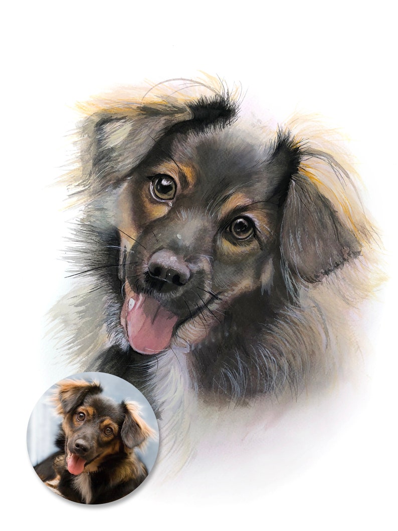 Australian shepard painting Custom dog portrait Shepard poster Dog poster Custom dog painting Custom watercolor dog portrait