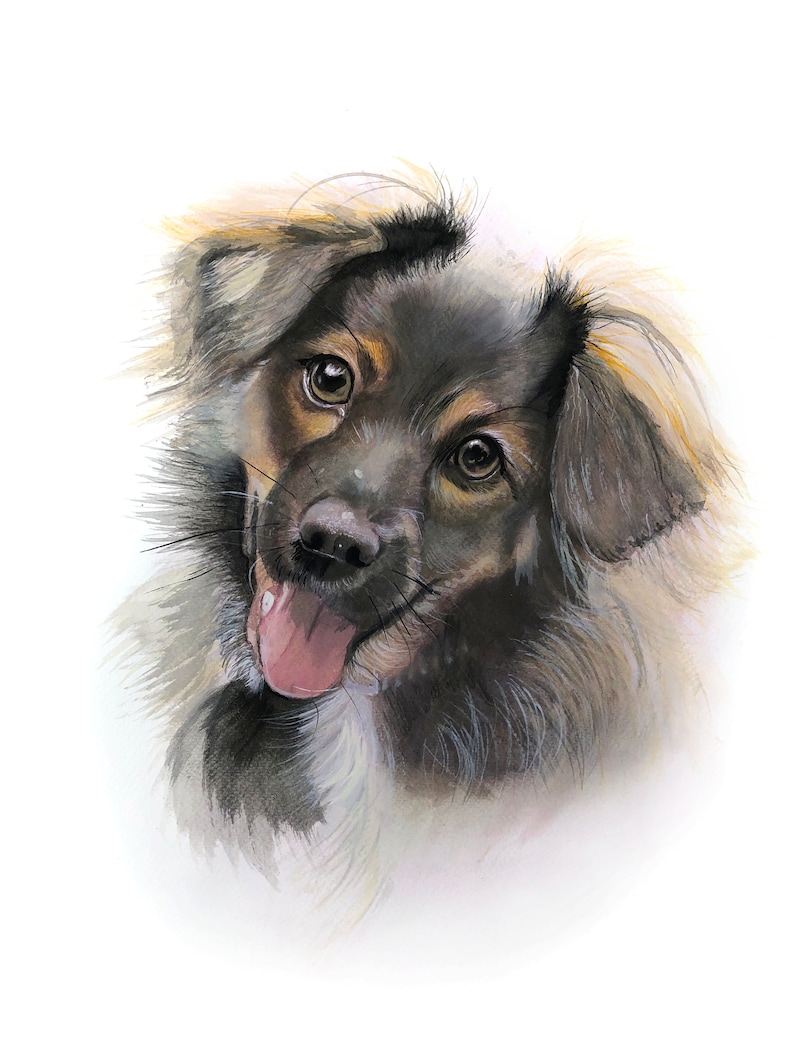 Australian shepard painting Custom dog portrait Shepard poster Dog poster Custom dog painting Custom watercolor dog portrait