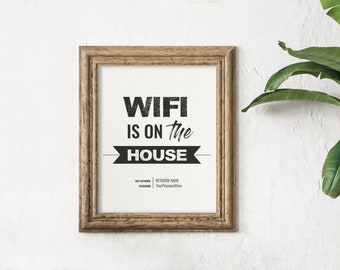 Bewerkbaar WI FI-bord Wi FI is in huis Direct digitaal afdrukbaar bord