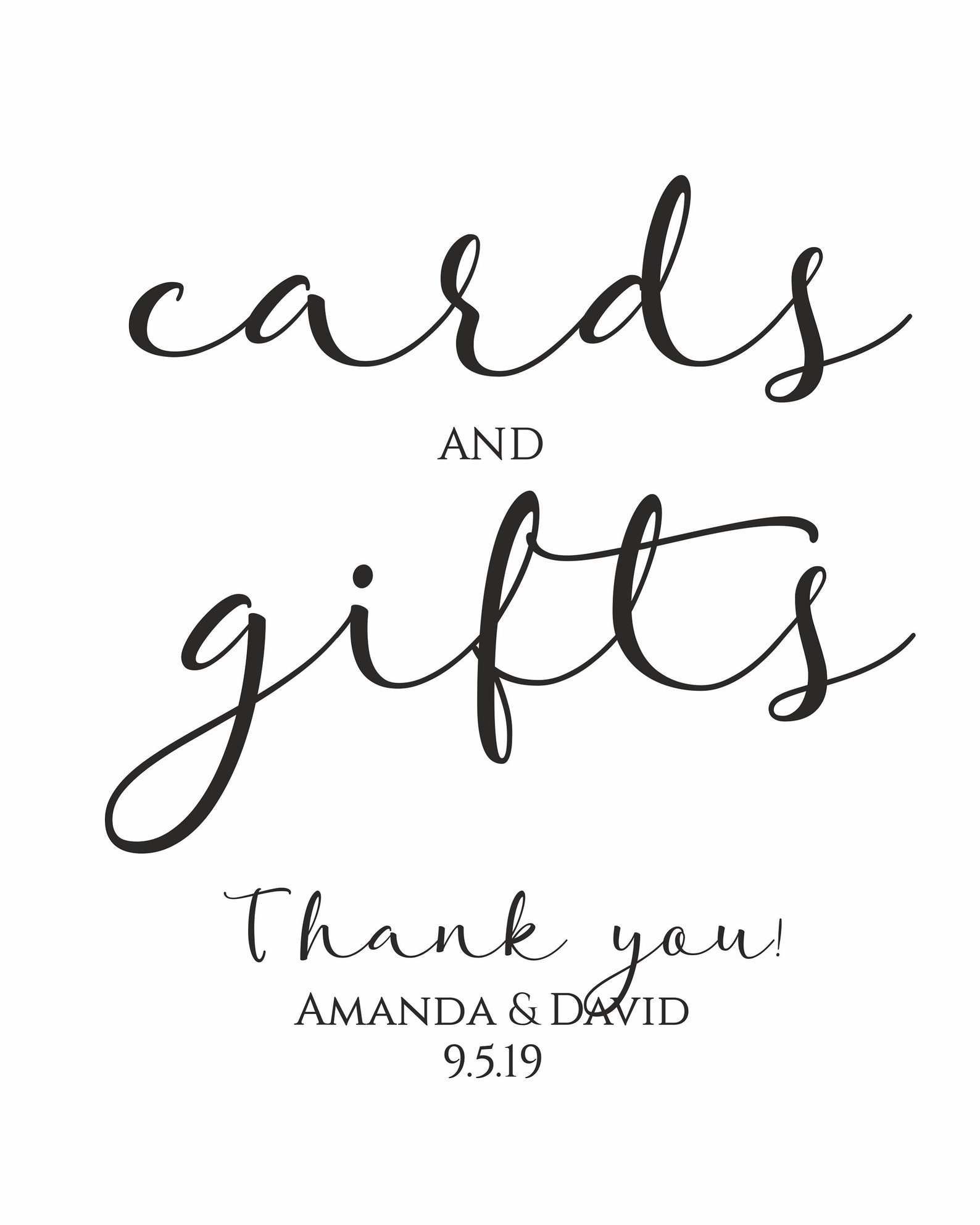 Cards and Gifts signs Printable sign Editable wedding sign | Etsy
