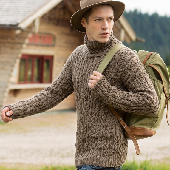 mens fisherman sweater turtleneck