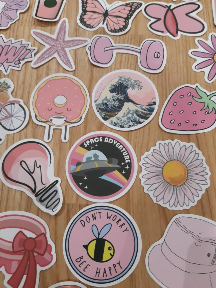 Pink Sticker Pack / Girly Stickers / Laptop Stickers / Etsy