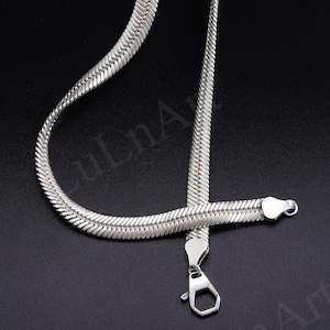 Snake Chains Mens Neckalce 6mm Lobster Clasp S925 Silver Soft Chain Gift for Him Anniversary Gift for Husband