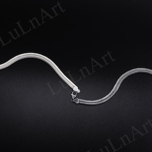 925 Sterling Silver Snake Chains Oxidized Necklace 6mm Lobster Clasp Silver Necklace For Men Women Silver Cool Present for Son from Mom