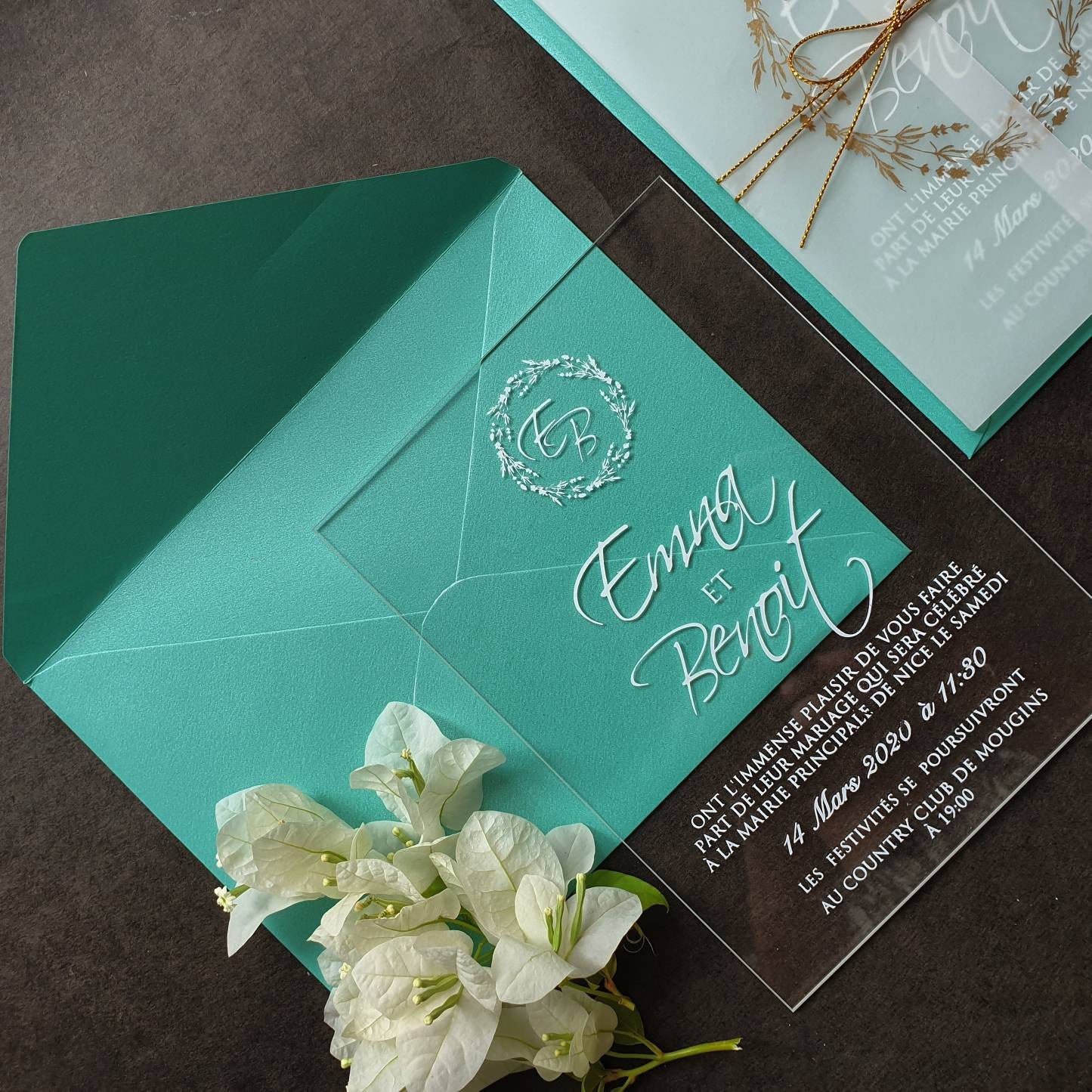 Unique acrylic invitation with the envelope Etsy