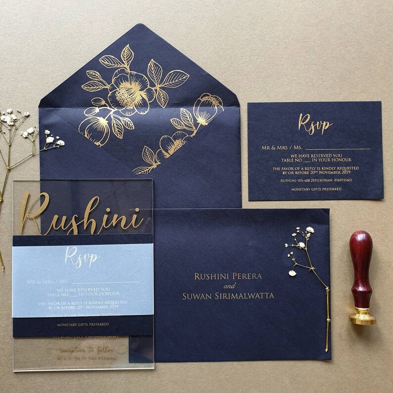 Acrylic Invitation With Envelope Etsy UK