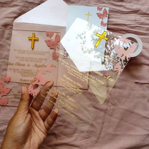 Acrylic invitation for Baptism