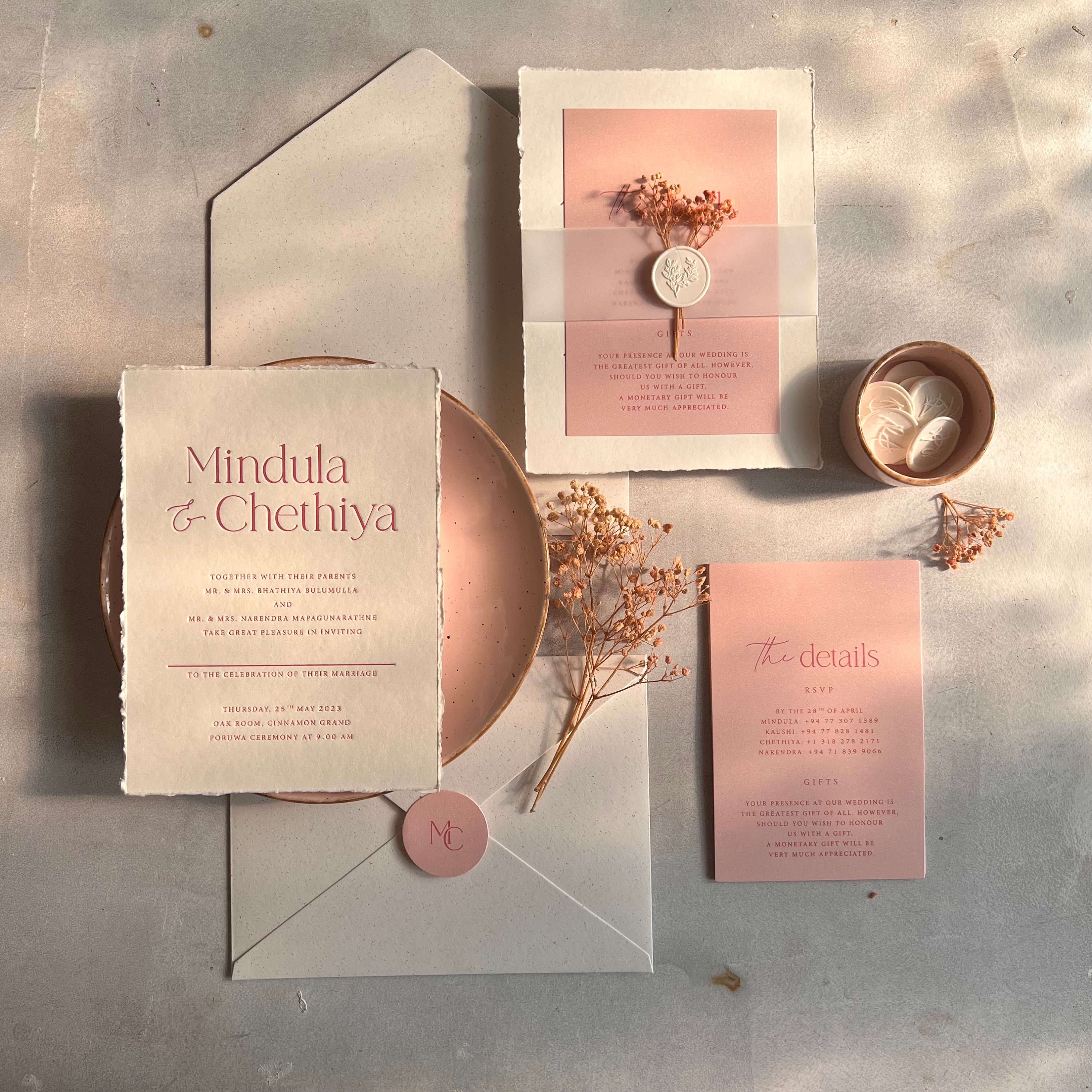 Deckled Edge Wedding Invitations - Letterpressed Invitation- Hand Torn  Edges- Cotton Cardstock - Minimalist Design - Etsy, image size:3000x3000