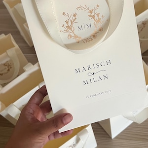 Custom gift bags, Wedding favors for guests, Personalized gift bag, wedding gift bag, wedding Welcome Bag Thank you bag ivory cream bag