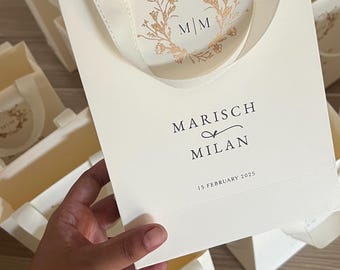 Personalized Wedding Favor Bags: Ivory Cream Welcome Gift Bags