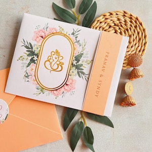 Faire-part Ganesha, faire-part de mariage hindou, mariage indien, mariage sri lankais, faire-part tamoul