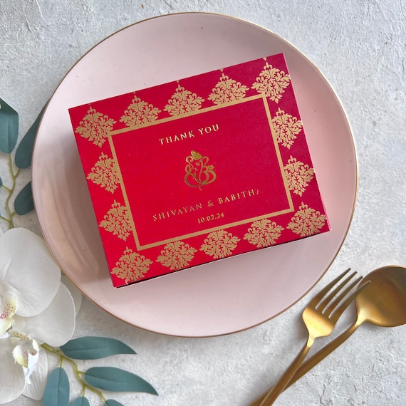 Custom Indian Wedding Favor Boxes: Palagaram Sweet Treat Box (Set of 100)
