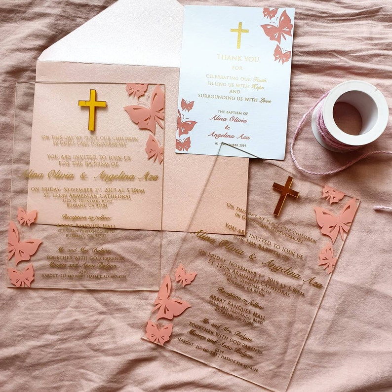 Acrylic Invitation for Baptism Etsy