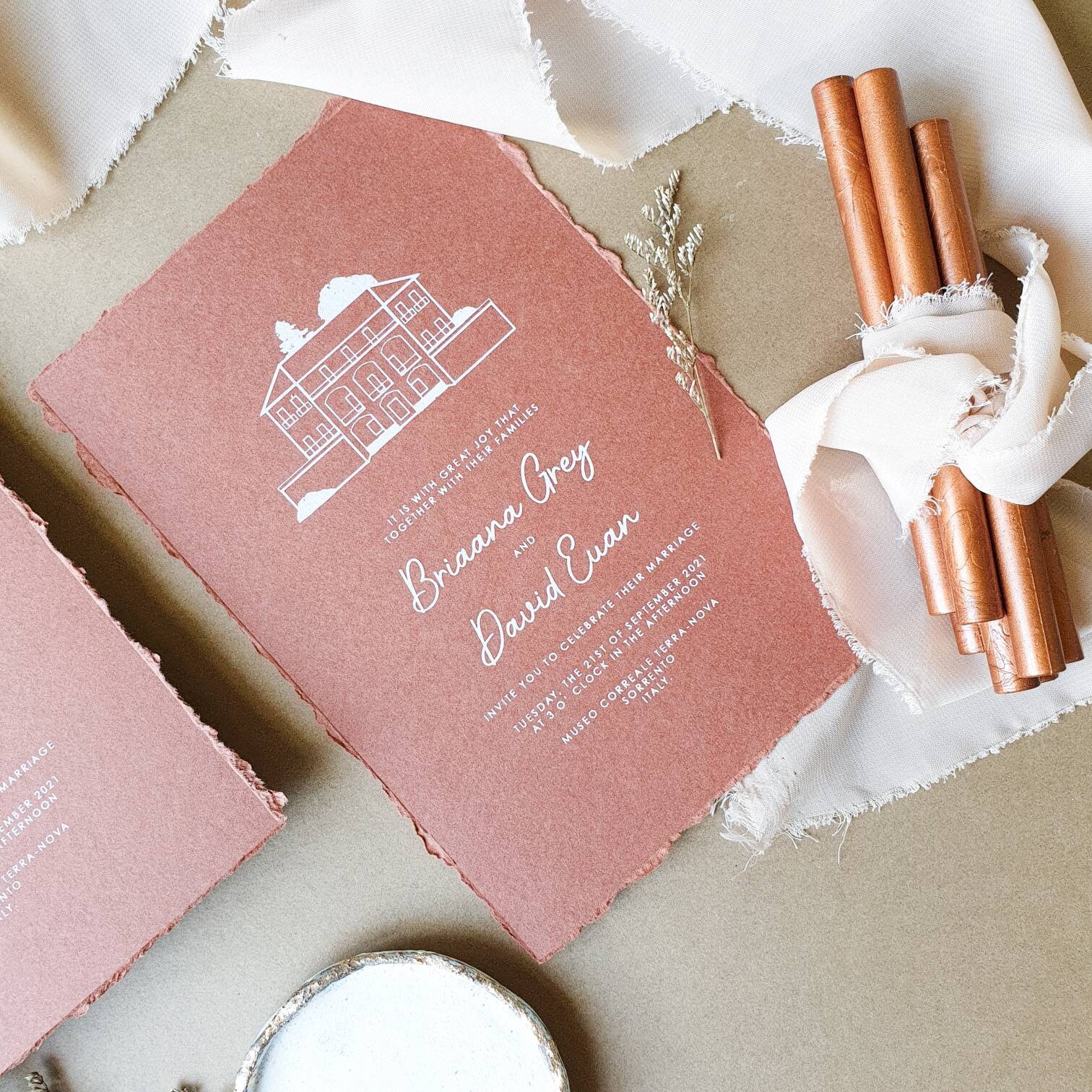 Venue Sketched Wedding Invitation Etsy UK