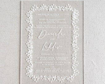 Acrylic invitation/ minimal acrylic invitation/ baby’s breath printed acrylic invitation/ elegant acrylic invitation/ acrylic wedding