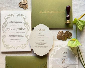0010 | Elegant, timeless wedding invitation classic, simple vintage regency era romantic invites