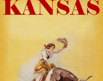 POSTER ELLENSBURG WASHINGTON COW RIDING RODEO COWGIRL WEST VINTAGE REPRO FREE SH