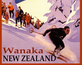 Ski Vermont Husky Dog Lady Travel Vintage Poster Repro FREE S//H in USA