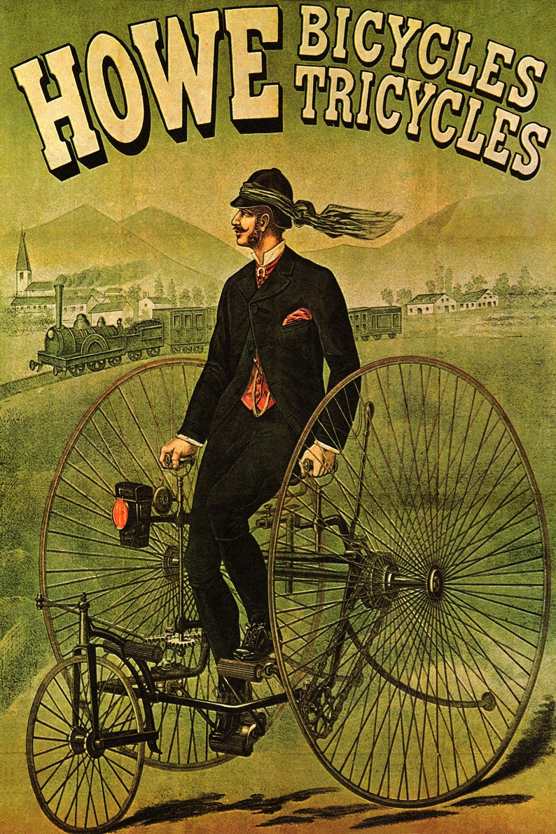 Bicycle Bike Cycle Wowe Tricycles Cycling Sport Vintage Poster Repro FREE Shipping in USA Shipped Rolled-Up