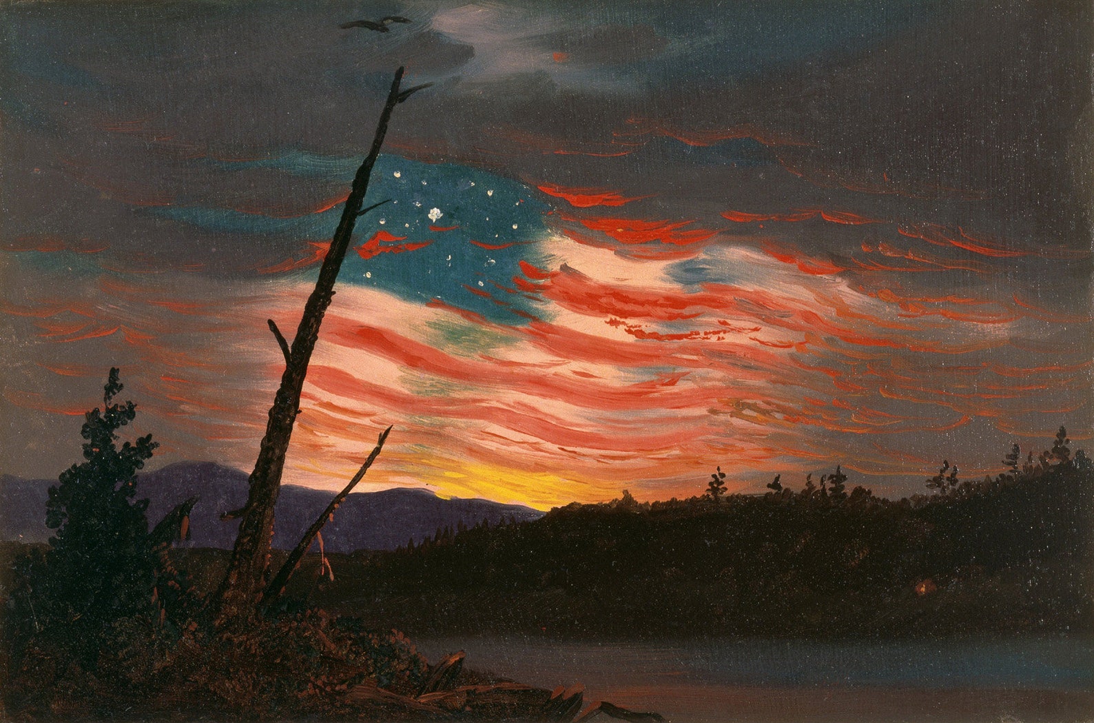 Our American Flag Banner in the Sky Painting By Frederic Edwin Etsy
