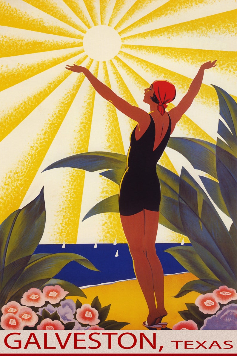 ENJOY MEXICO GIRL BEACH TRAVEL TOURISM COAST SEA MEXICAN VINTAGE POSTER REPRO