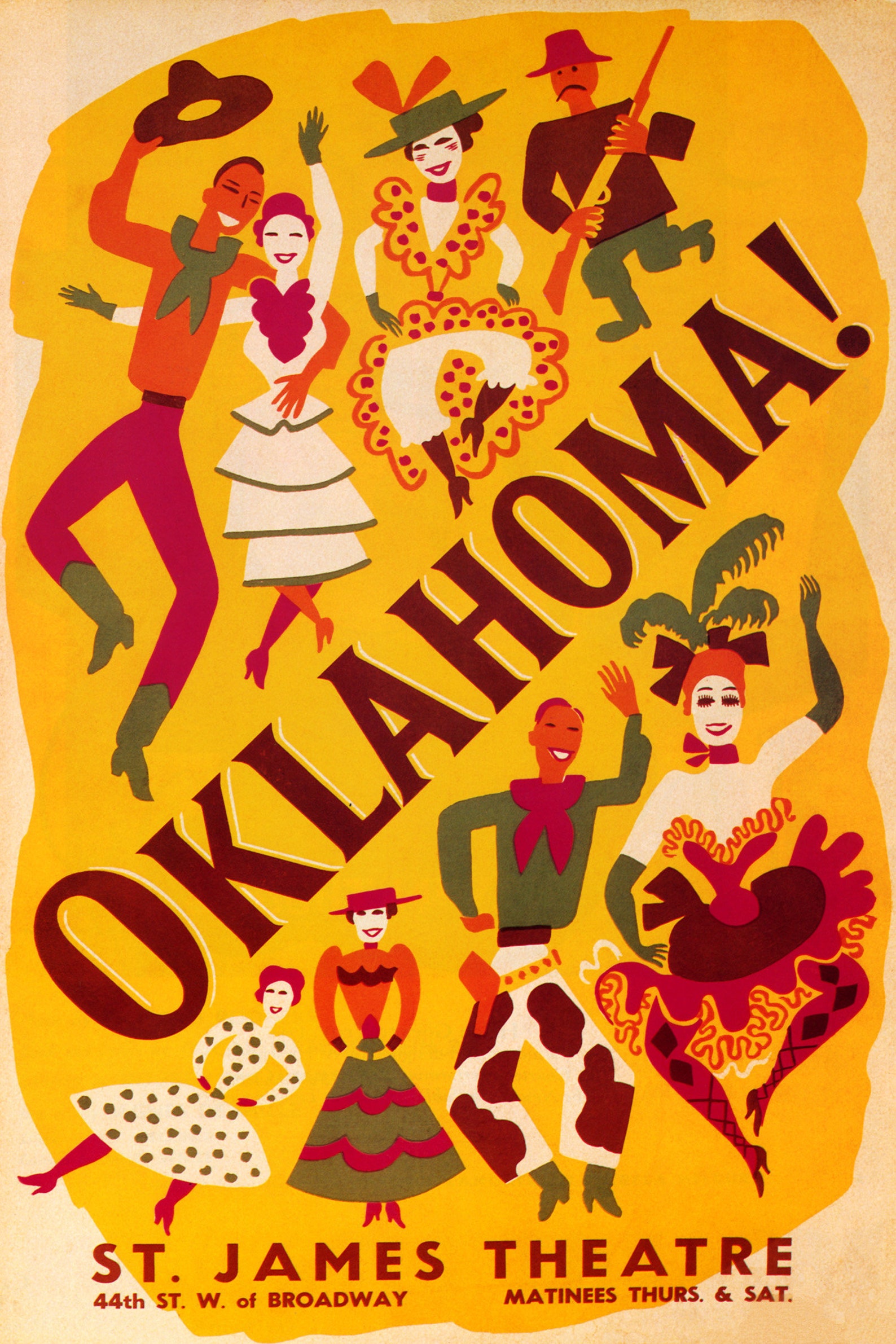 Oklahoma Musical Theater Theatre Broadway Show Vintage Poster Etsy