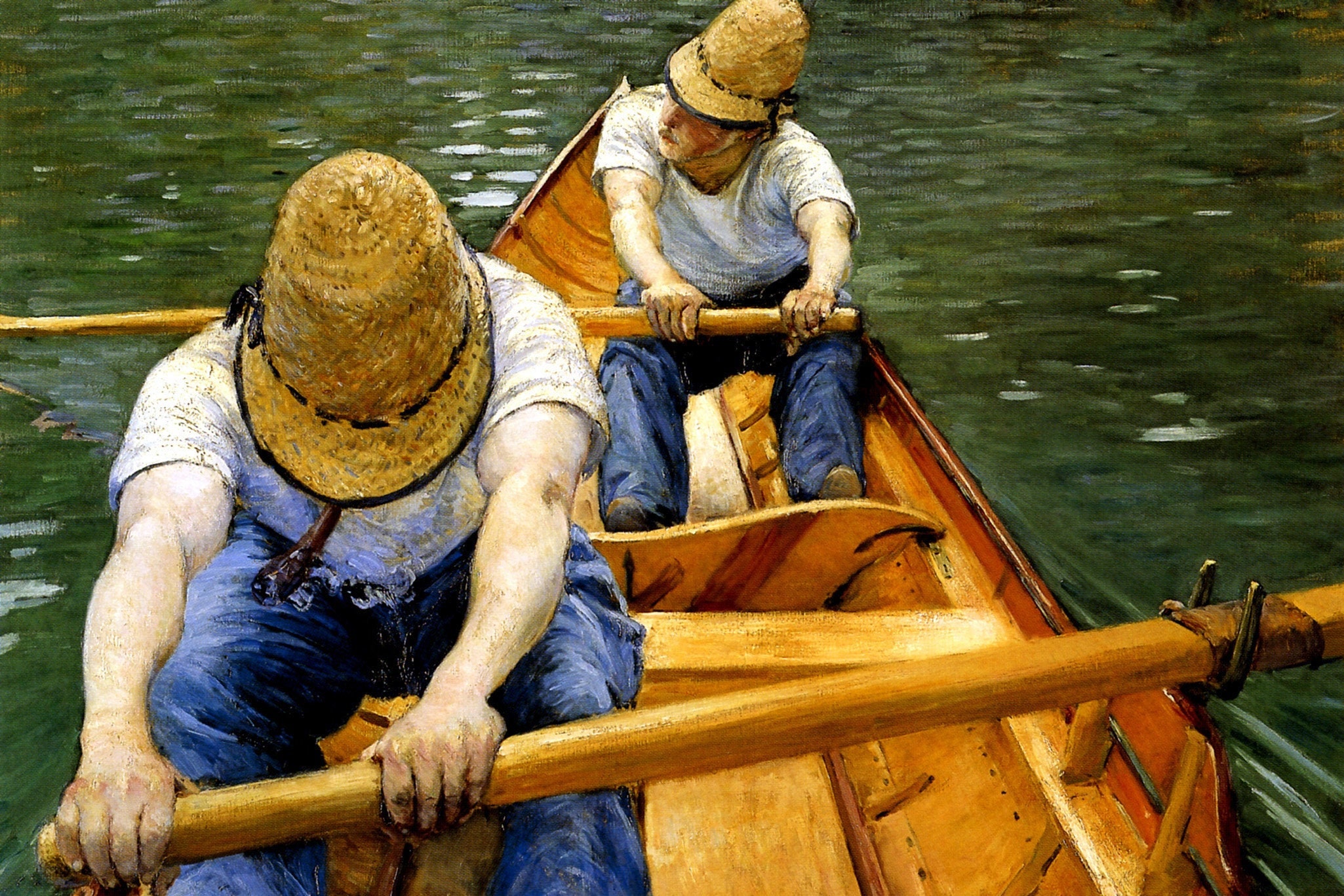 Oarsmen Rowing Boat Oar River Sport 1877 Painting By Gustave Etsy