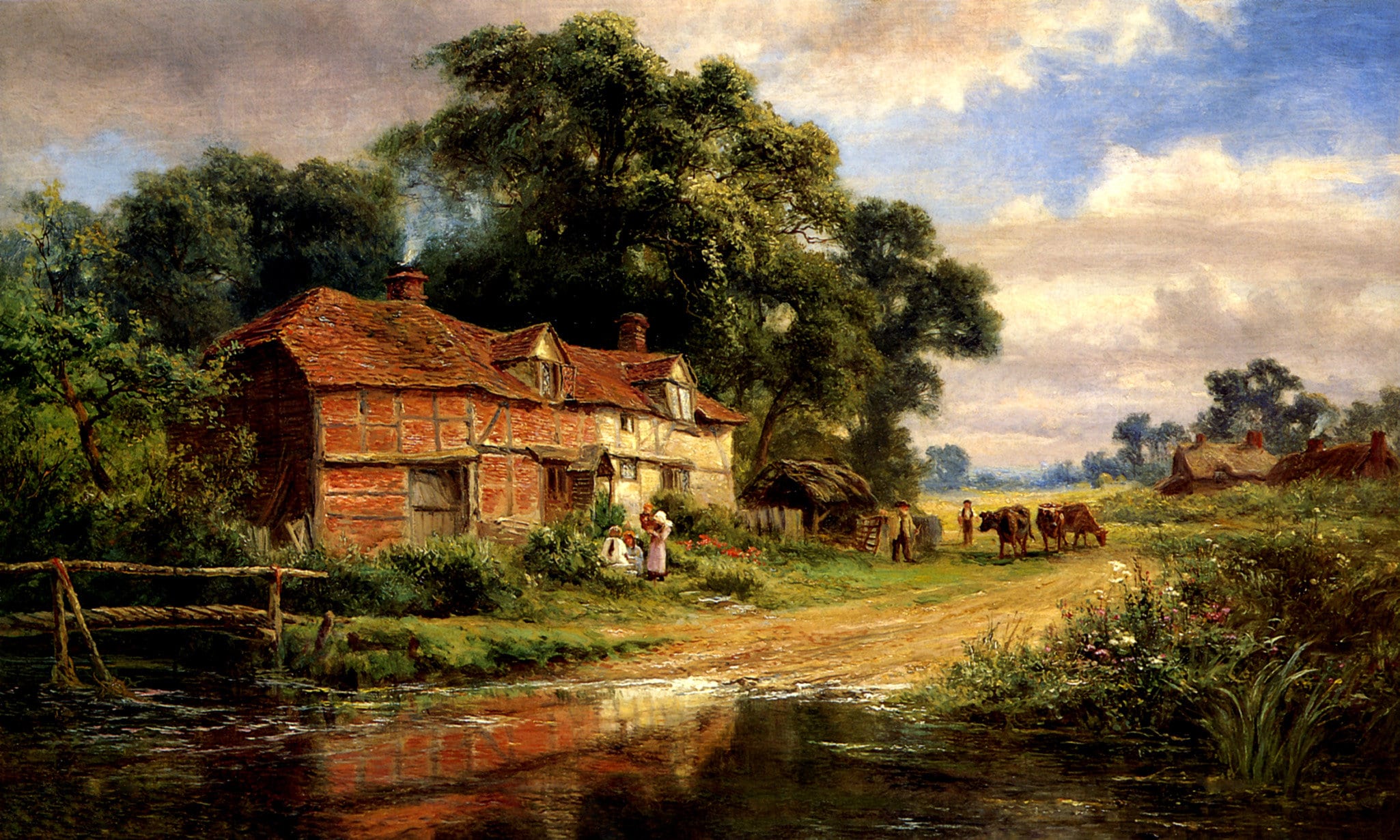 An Old Surrey Farm Painting By Robert Gallon Art Repro FREE Etsy