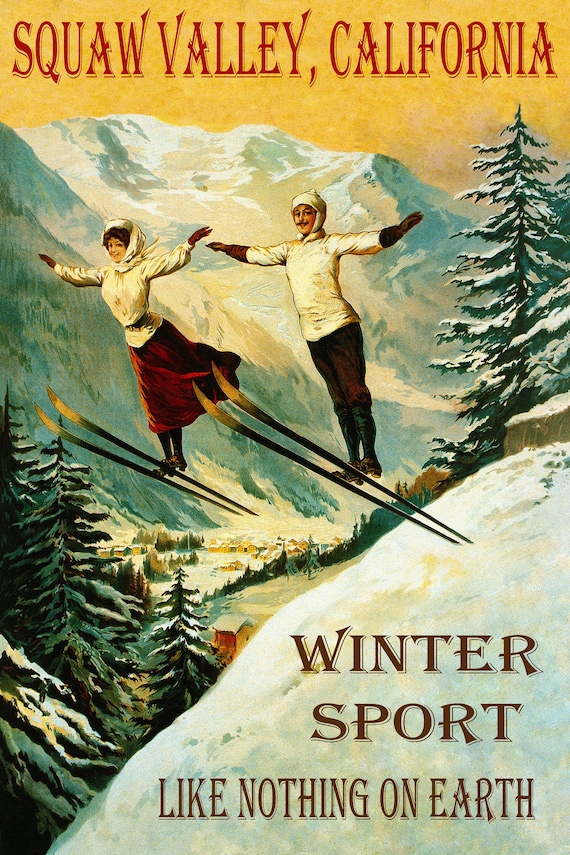 Lake Tahoe California Ski Skiing Speed Race Sport Vintage Poster Repo FREE S//H