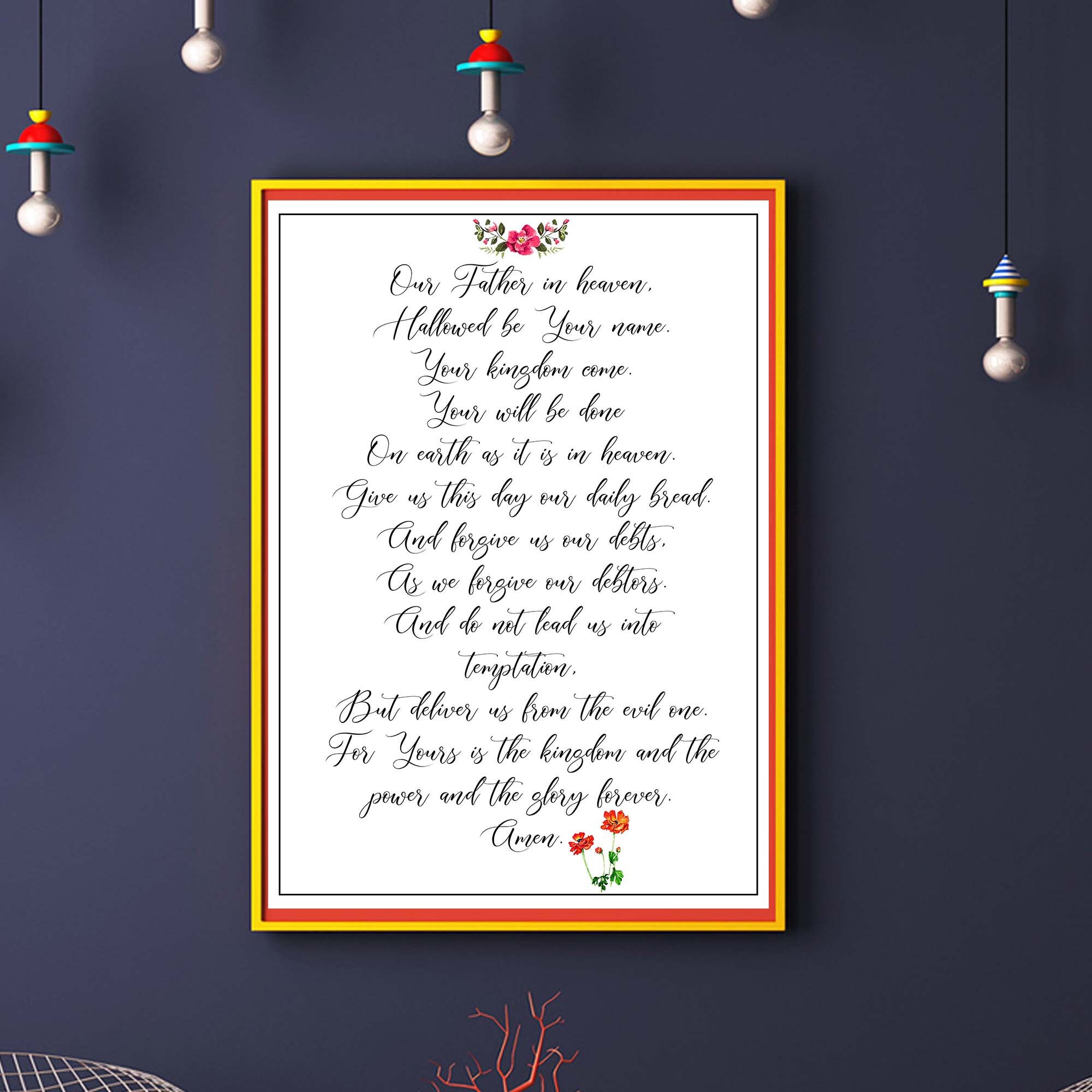 our father prayer printable lords prayer bible verse etsy