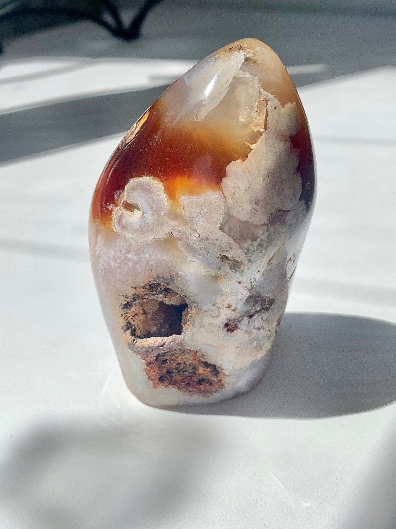 Beautiful Flower/Cherry Blossom Agate Flame with Druzy Etsy